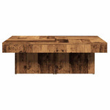 Table basse vieux bois 90x90x28 cm bois d'ingénierie