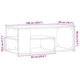 Table d'appoint vieux bois 100x50x40 cm bois d'ingénierie