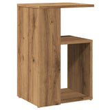 Table d'appoint chêne artisanal 36x30x56 cm bois d'ingénierie