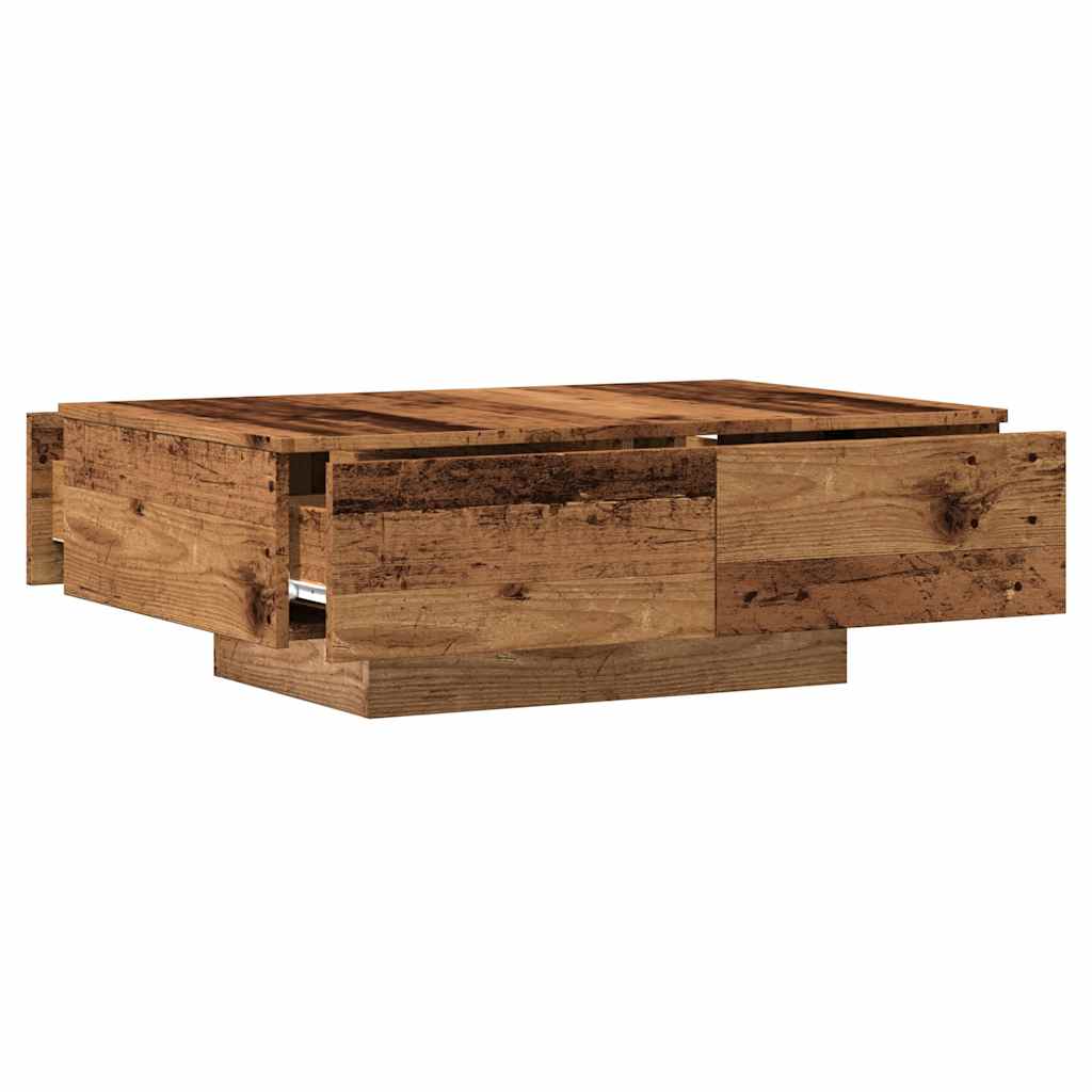 Table basse vieux bois 90x60x31 cm bois d'ingénierie