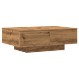 Table basse chêne artisanal 90x60x31 cm bois d'ingénierie