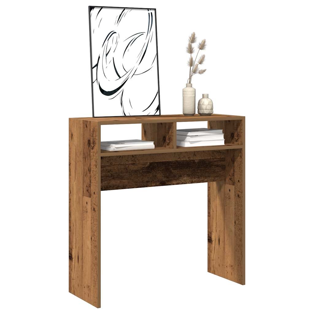 Table console vieux bois 78x30x80 cm bois d'ingénierie