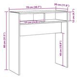 Table console vieux bois 78x30x80 cm bois d'ingénierie