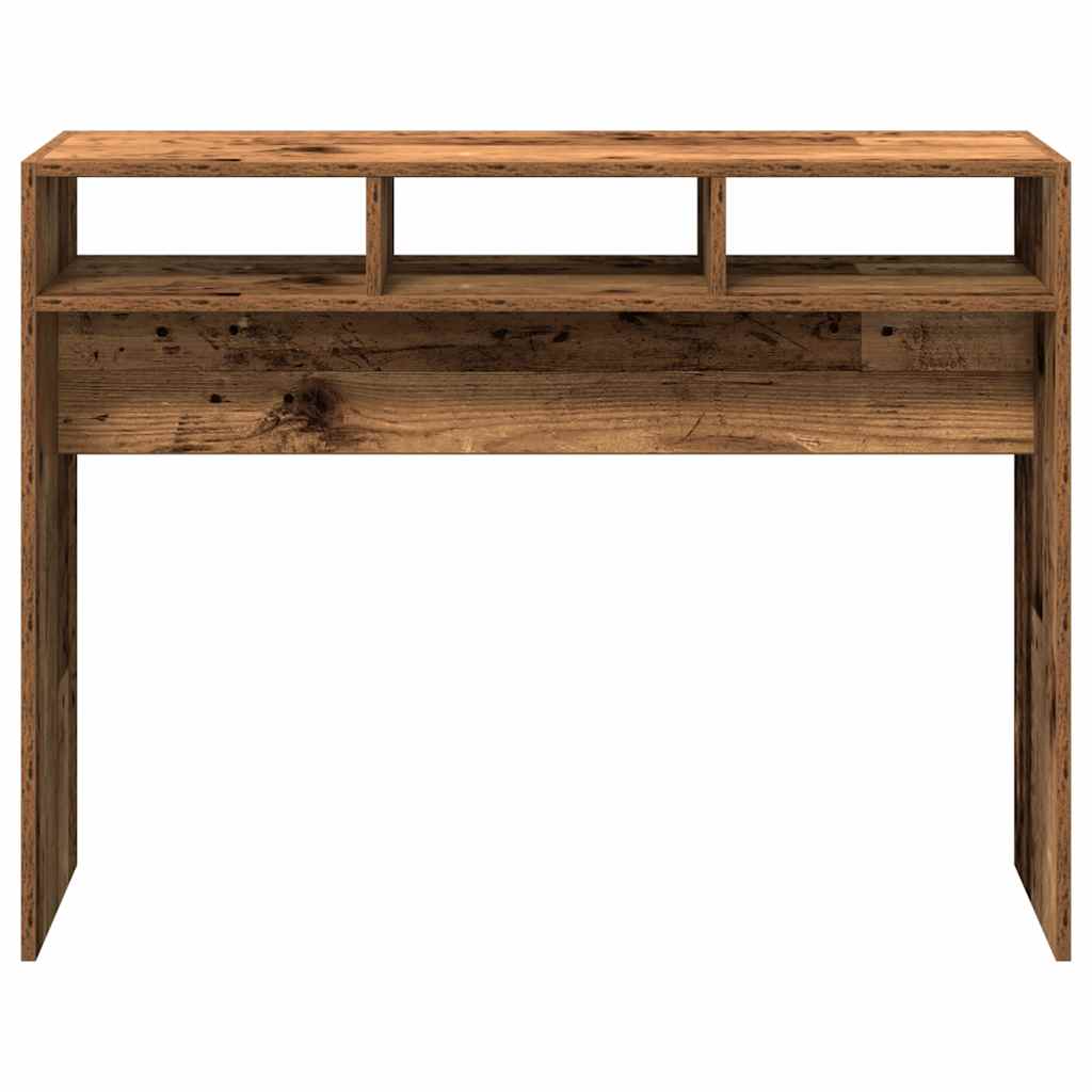 Table console vieux bois 105x30x80 cm bois d'ingénierie