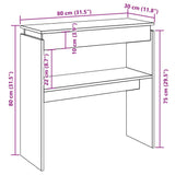 Table console vieux bois 80 x 30 x 80 cm bois d'ingénierie