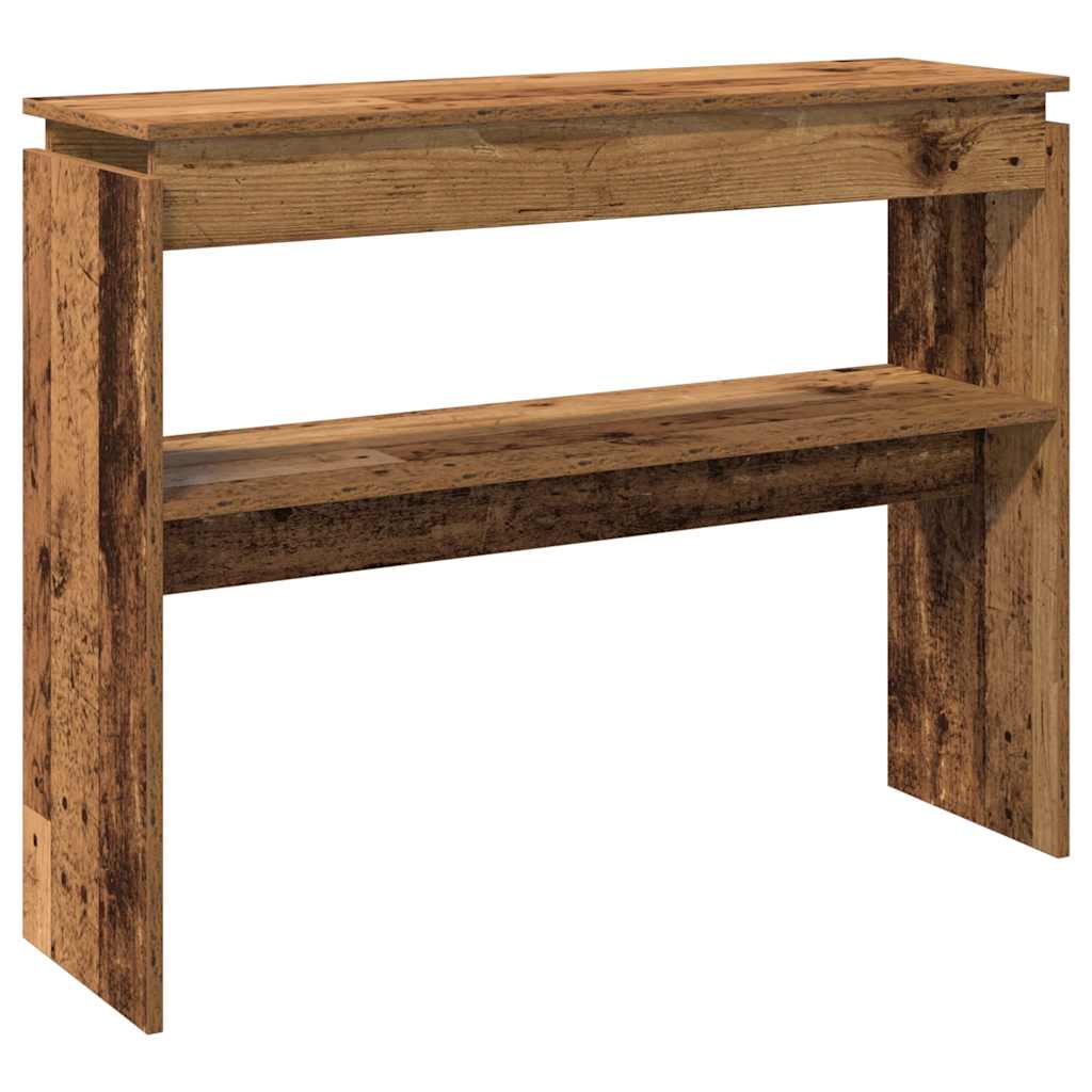 Table console vieux bois 80x30x102 cm bois d'ingénierie