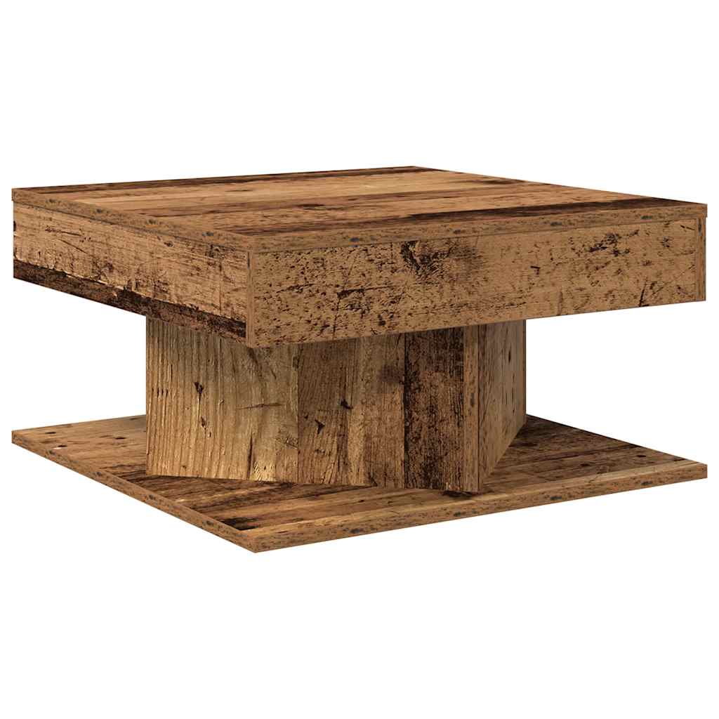 Table basse vieux bois 55x55x30 cm bois d'ingénierie