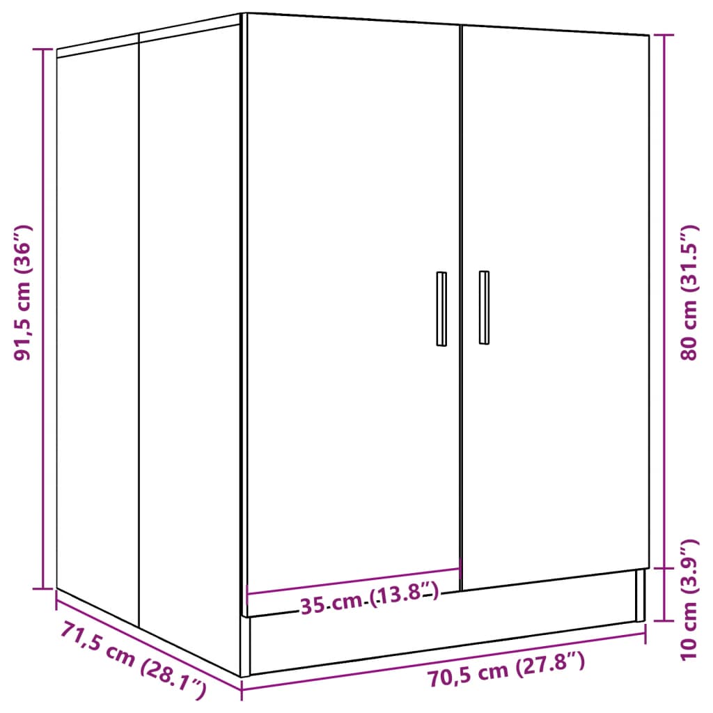 Meuble pour machine à laver Gris béton 70,5x71,5x91,5 cm