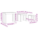 Tables basses gigognes 3 pcs vieux bois bois d'ingénierie