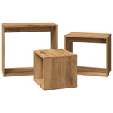 Tables gigognes 3 pcs chêne artisanal bois d'ingénierie