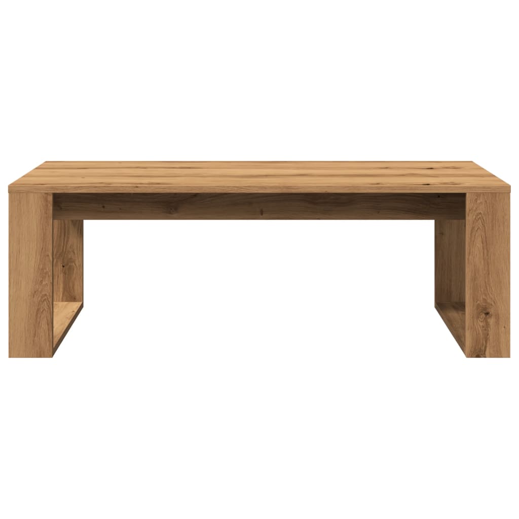 Handgefertigter Couchtisch aus Eichenholz, 102 x 50 x 35 cm, Holzwerkstoff