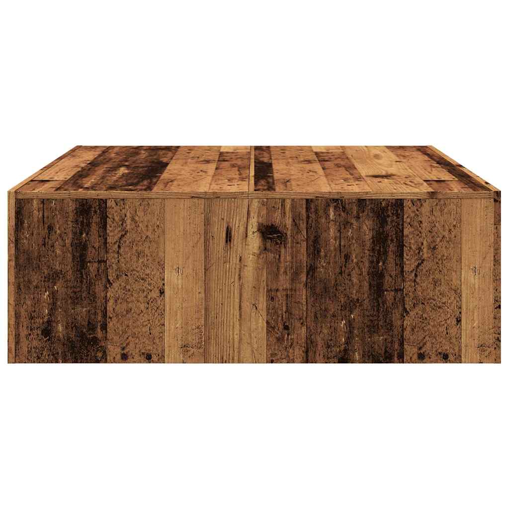 Table basse vieux bois 100x100x35 cm bois d'ingénierie