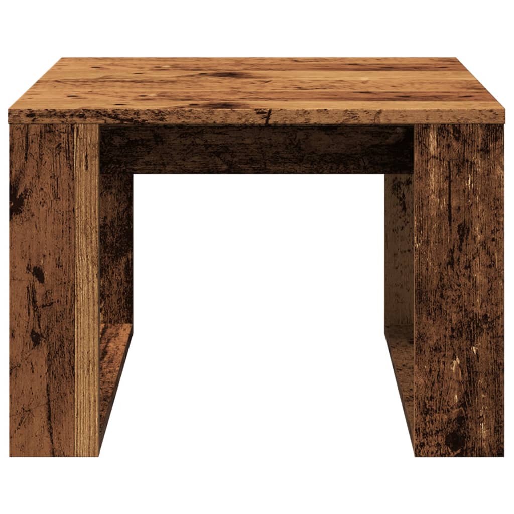 Table d'appoint vieux bois 50x50x35 cm bois d'ingénierie