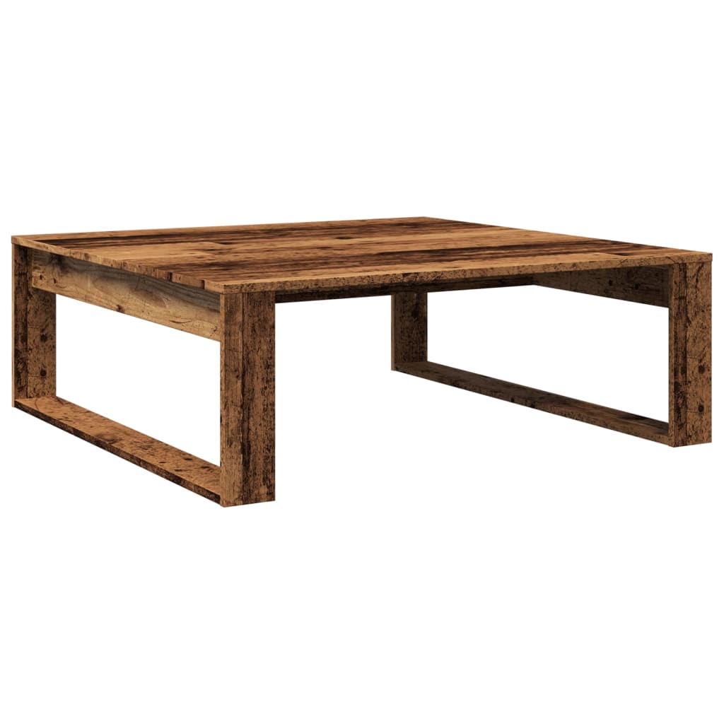 Table basse vieux bois 100x100x35 cm bois d'ingénierie