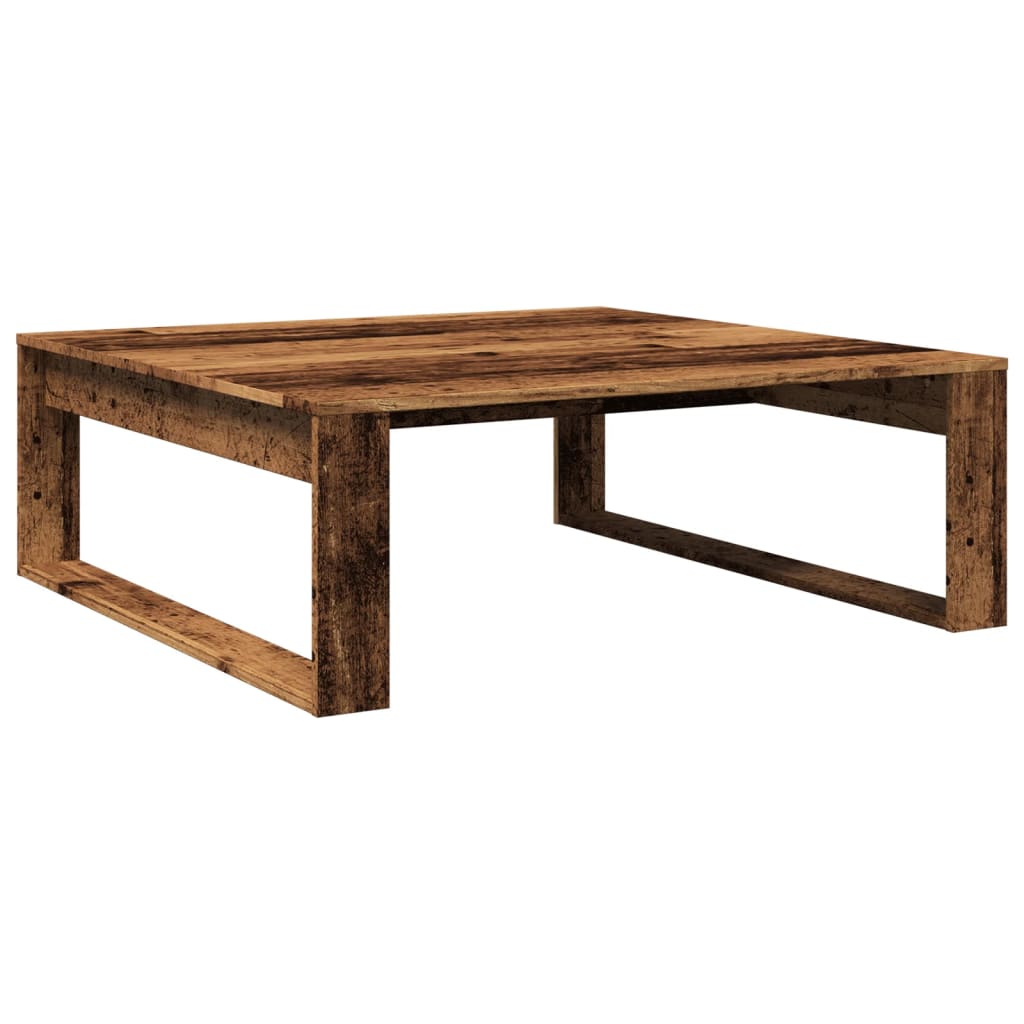 Table basse vieux bois 100x100x35 cm bois d'ingénierie