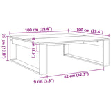 Table basse vieux bois 100x100x35 cm bois d'ingénierie