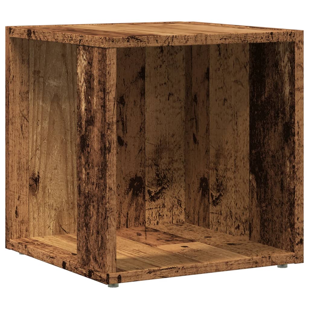 Table d'appoint vieux bois 33x33x34 cm bois d'ingénierie