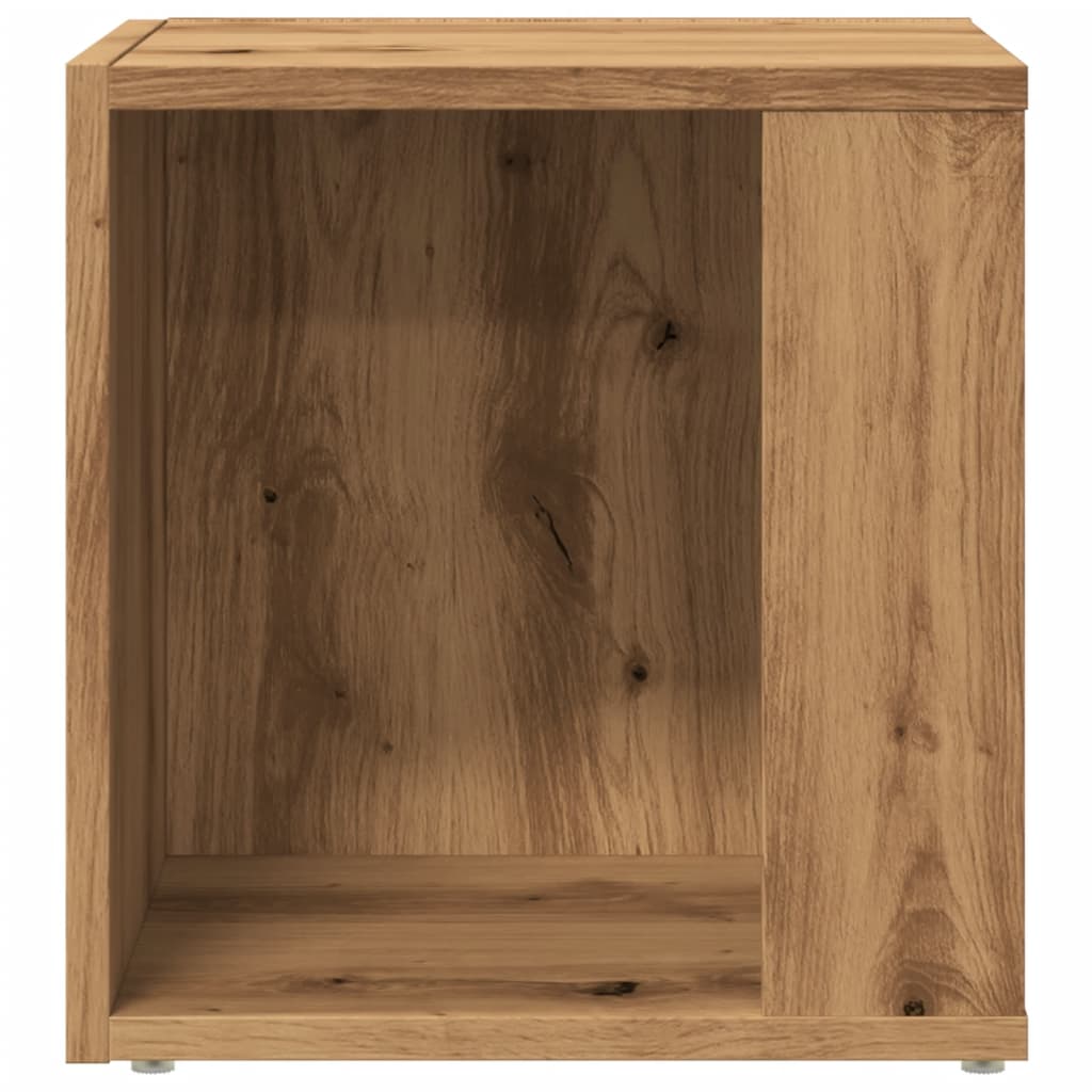 Table d'appoint chêne artisanal 33x33x34 cm bois d'ingénierie