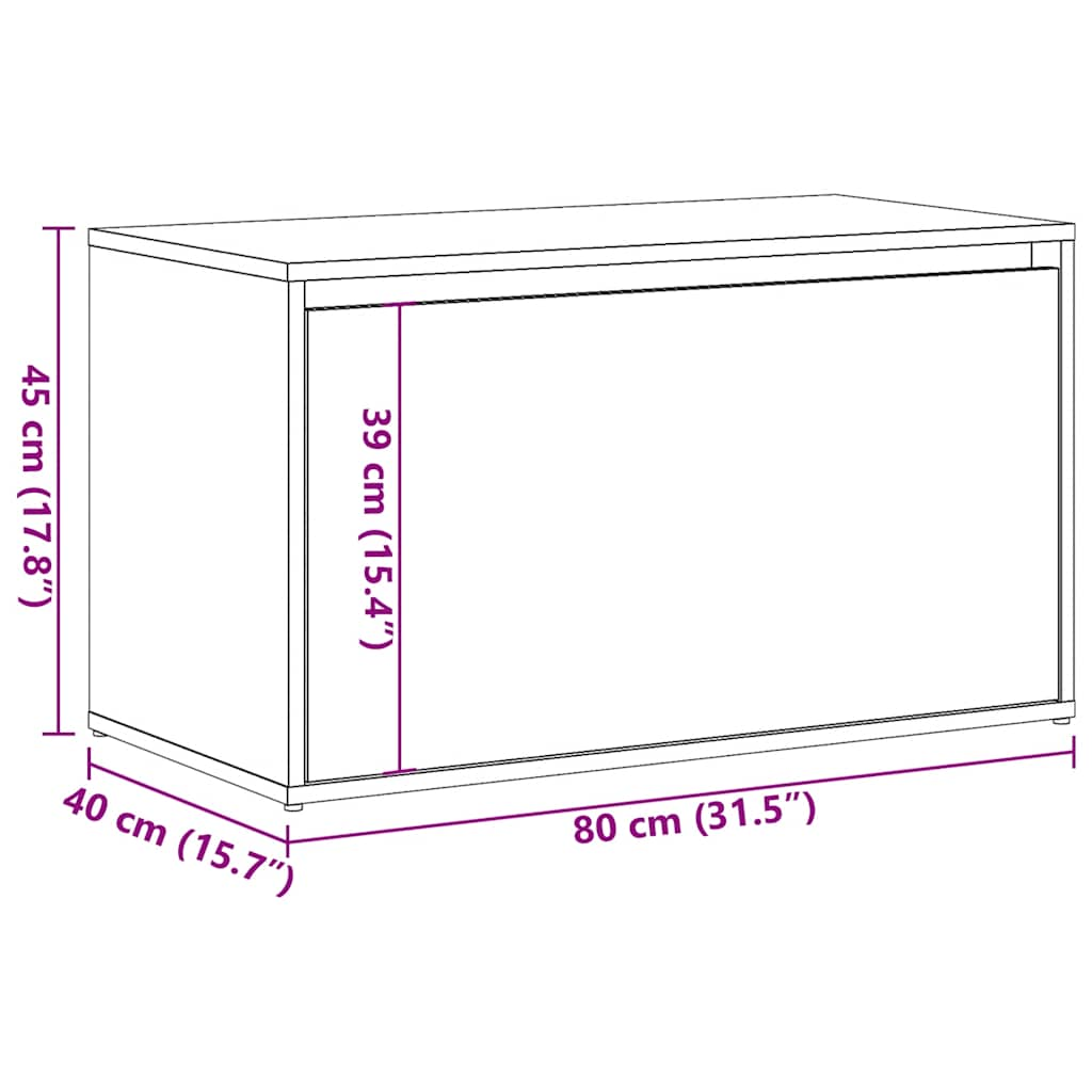 Banc d'entrée 80x40x45 cm chêne artisanal bois d'ingénierie