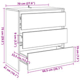 Buffet vieux bois 70x41x75 cm bois d'ingénierie