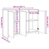 Buffet vieux bois 102x33x75 cm bois d'ingénierie