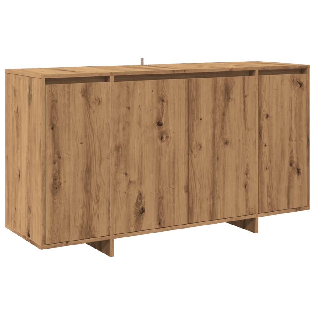 Buffet chêne artisanal 135x41x75 cm bois d'ingénierie