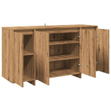 Buffet chêne artisanal 135x41x75 cm bois d'ingénierie