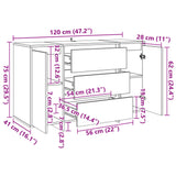 Buffet vieux bois 120x41x75 cm bois d'ingénierie