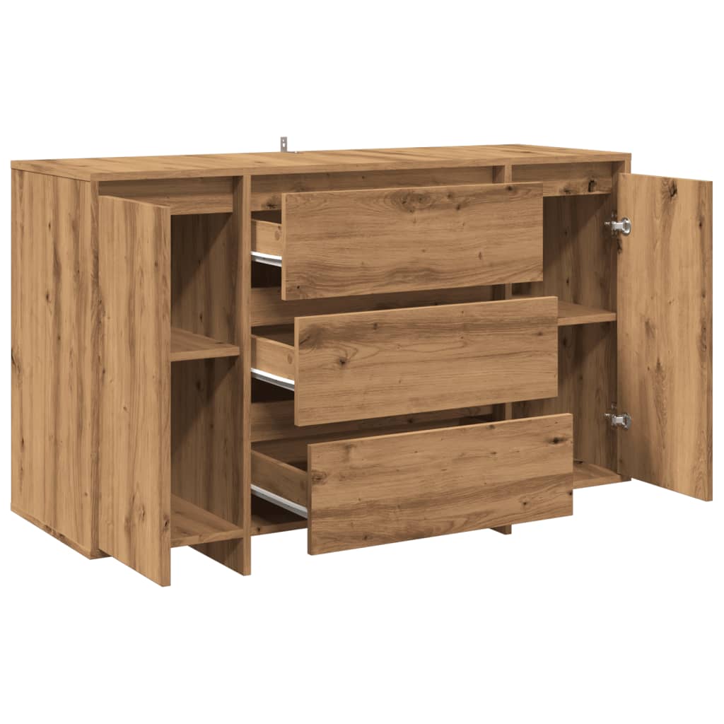 Buffet chêne artisanal 120x41x75 cm bois d'ingénierie