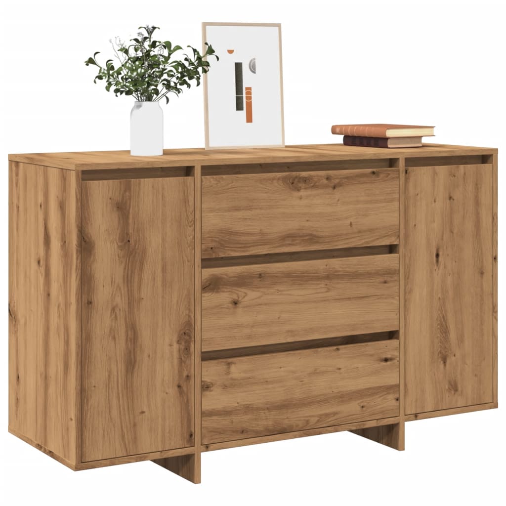 Buffet chêne artisanal 120x41x75 cm bois d'ingénierie