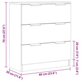 Buffet chêne artisanal 60x30x70 cm bois d'ingénierie