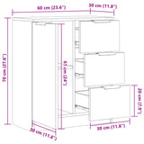 Buffet vieux bois 60x30x70 cm bois d'ingénierie