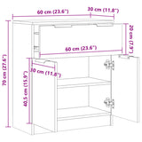 Buffet vieux bois 60x30x70 cm bois d'ingénierie