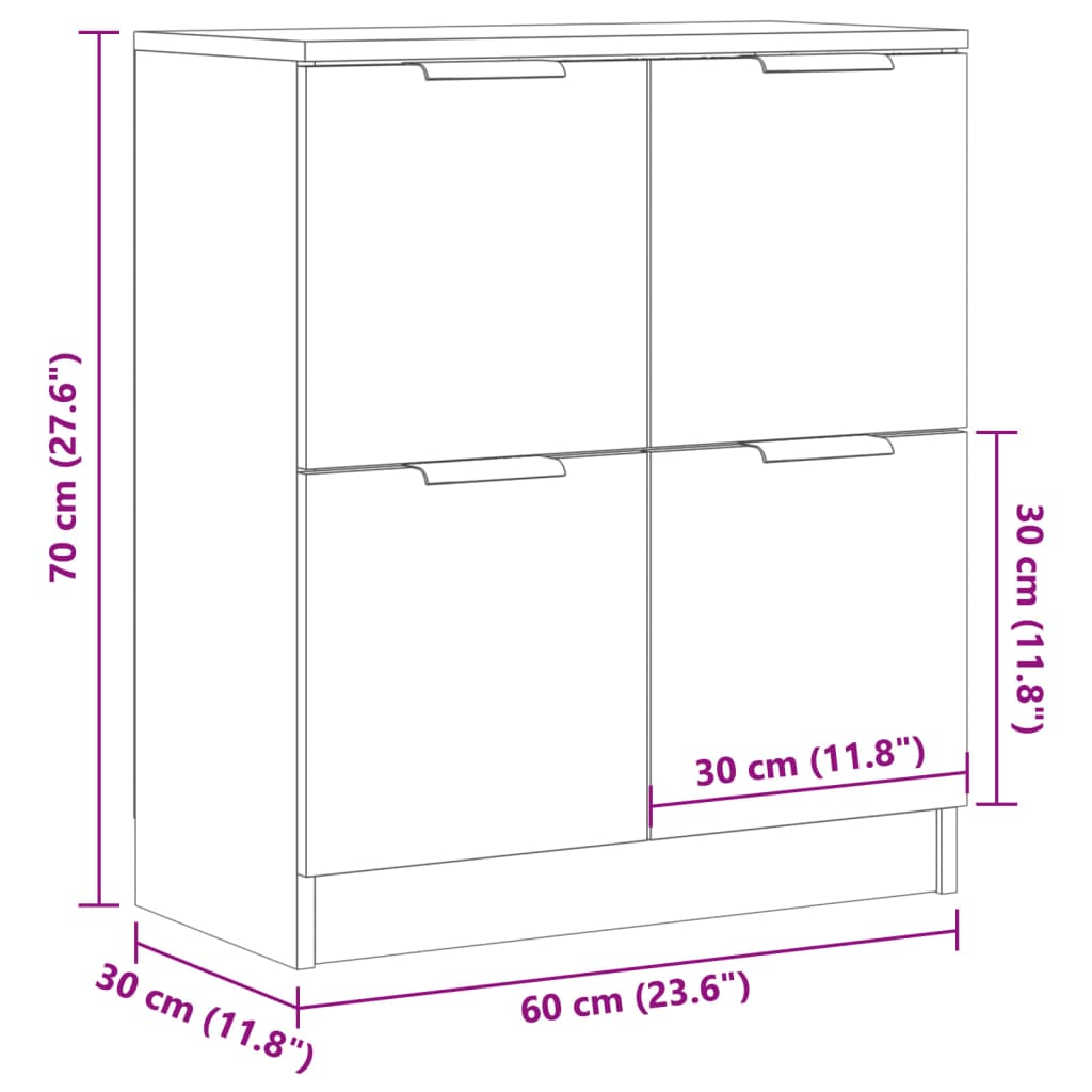 Buffet vieux bois 60x30x70 cm bois d'ingénierie