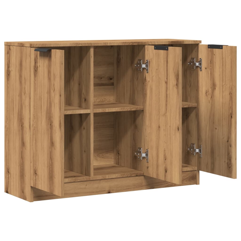 Buffet chêne artisanal 90,5x30x70 cm bois d'ingénierie