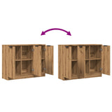 Buffet chêne artisanal 90,5x30x70 cm bois d'ingénierie