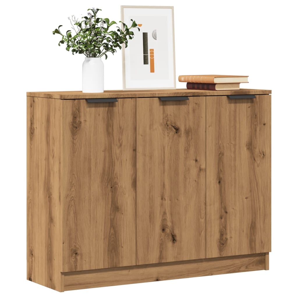 Buffet chêne artisanal 90,5x30x70 cm bois d'ingénierie