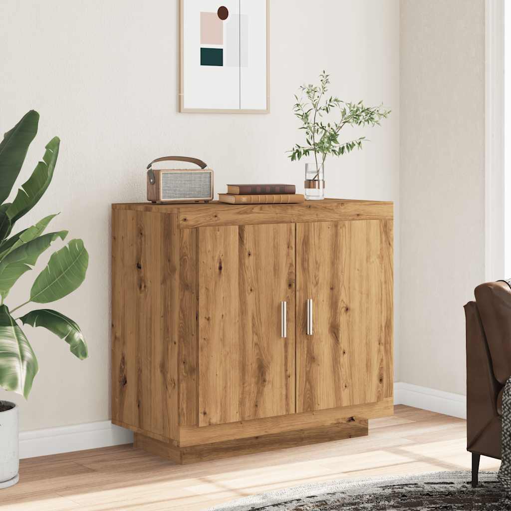 Handcrafted oak sideboard 80x40x75 cm engineered wood