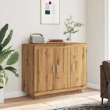 Handcrafted oak sideboard 92x35x75 cm engineered wood