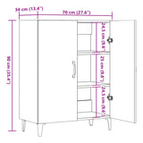 Buffet vieux bois 70x34x90 cm bois d'ingénierie