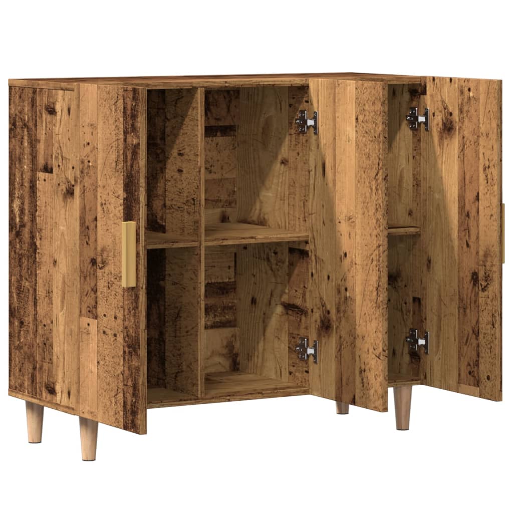 Buffet vieux bois 90x34x80 cm bois d'ingénierie