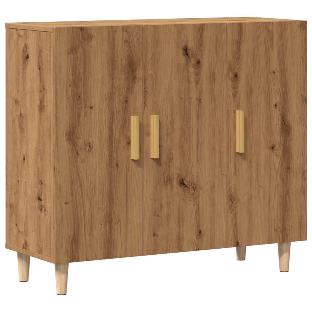 Buffet chêne artisanal 90x34x80 cm bois d'ingénierie