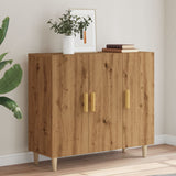 Buffet chêne artisanal 90x34x80 cm bois d'ingénierie