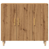 Buffet chêne artisanal 90x34x80 cm bois d'ingénierie