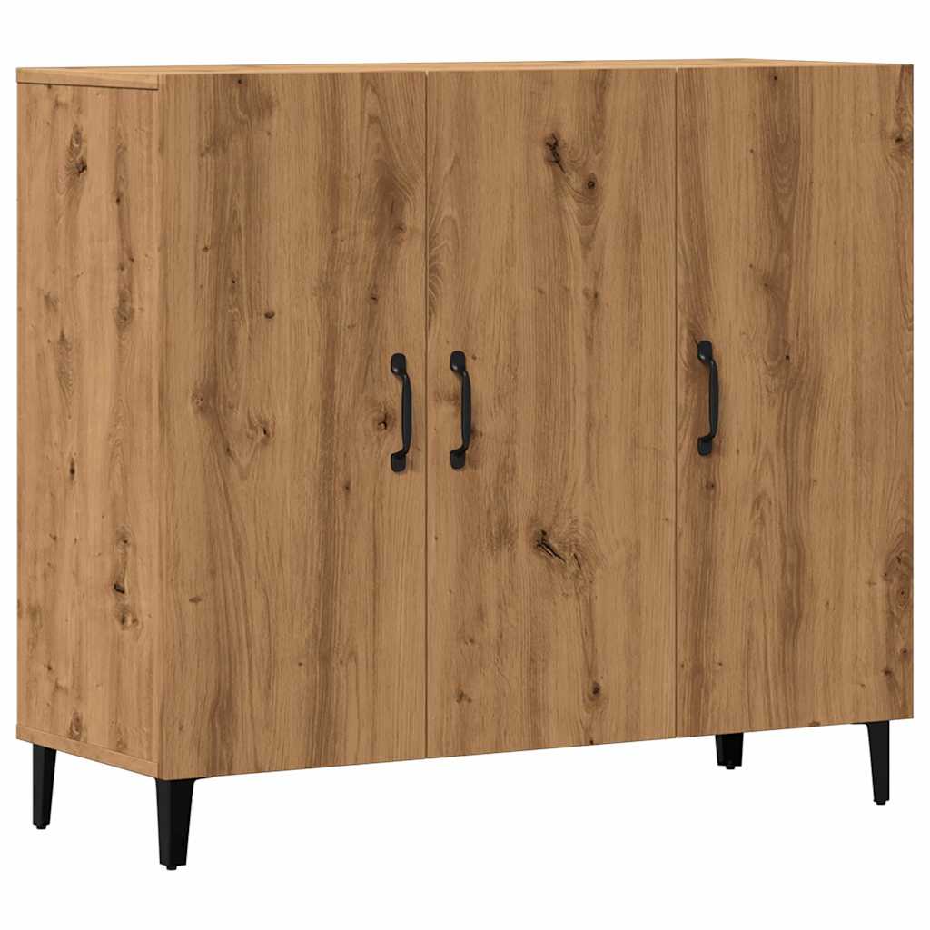 Handcrafted oak sideboard 90x34x80 cm engineered wood