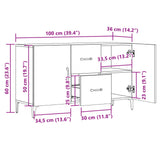 Buffet vieux bois 100x36x60 cm bois d'ingénierie