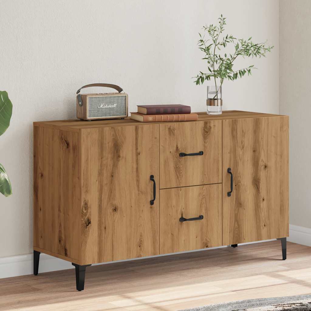 Buffet chêne artisanal 100x36x60 cm bois d'ingénierie