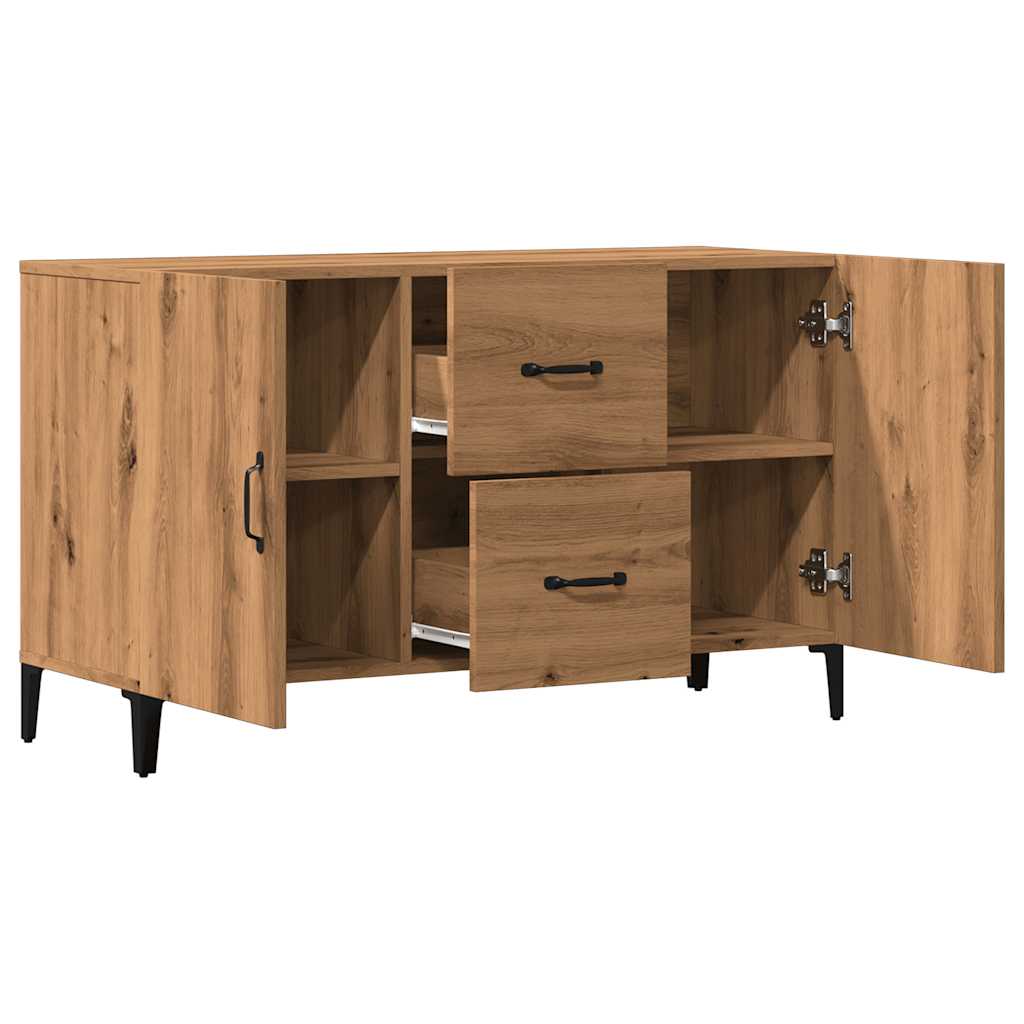 Buffet chêne artisanal 100x36x60 cm bois d'ingénierie