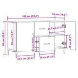 Buffet chêne artisanal 100x36x60 cm bois d'ingénierie