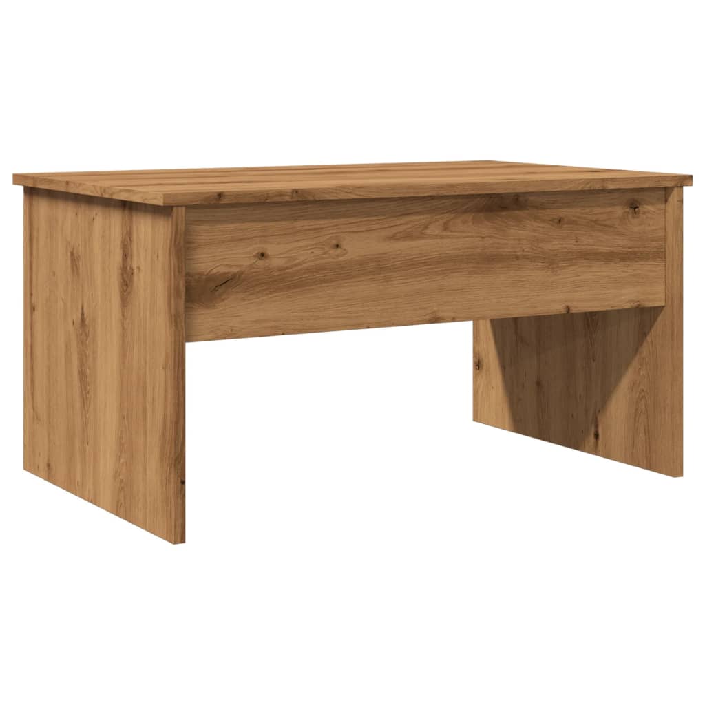 Table basse chêne artisanal 80x50,5x41,5 cm bois d'ingénierie